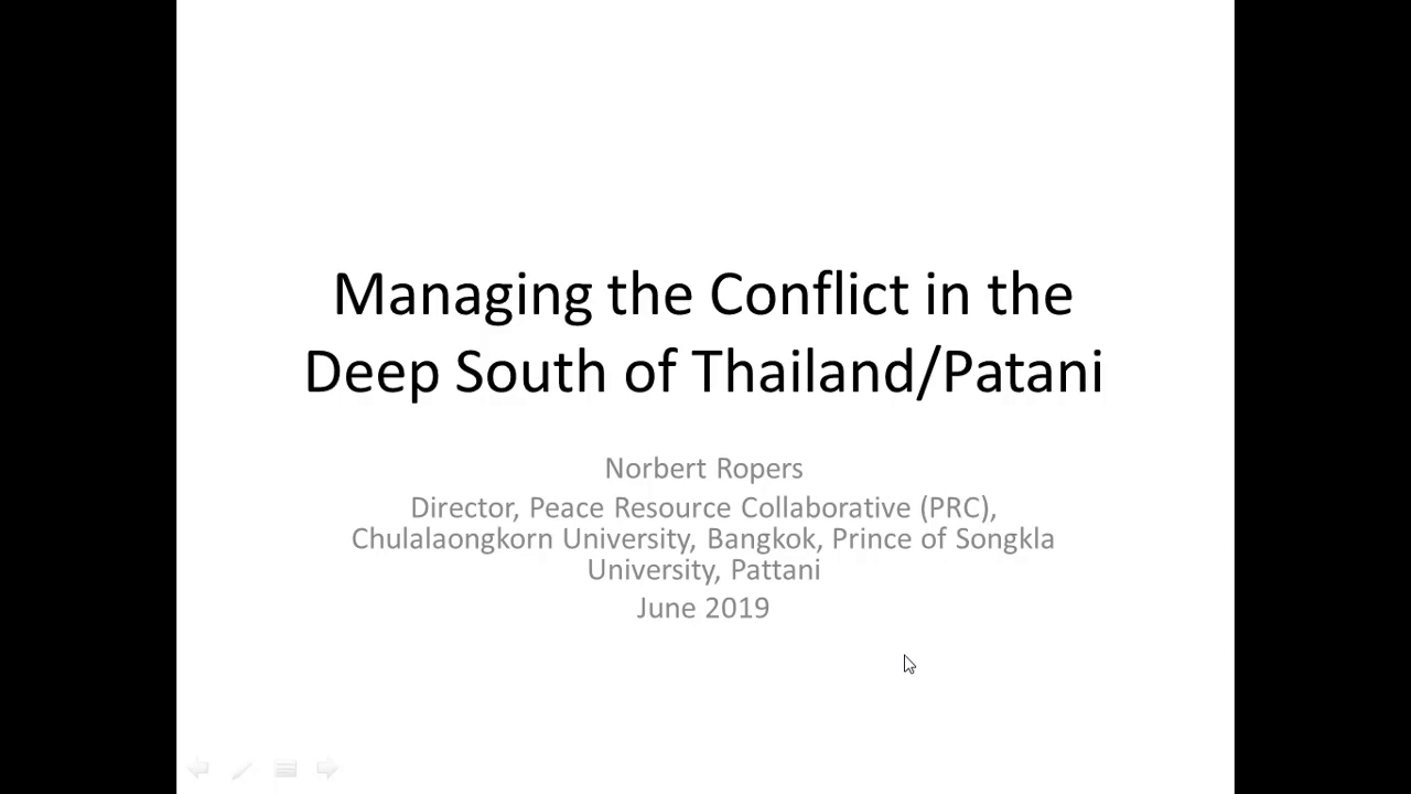 Managing the Conflict in the Deep South of Thailand